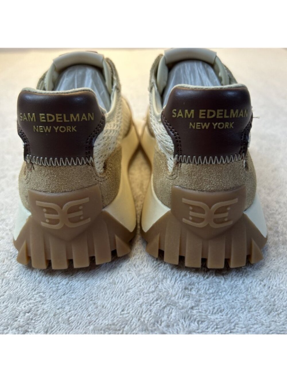 Sam Edelman Langley Tan/Ivory Mesh Leather SZ 6 Women New in Box - Picture 7 of 8